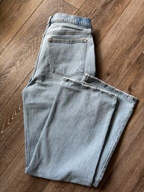 NWT Abercrombie Baggy Low Rise Jeans 31/12 Light Wash Crossover Waist Y2K Wide